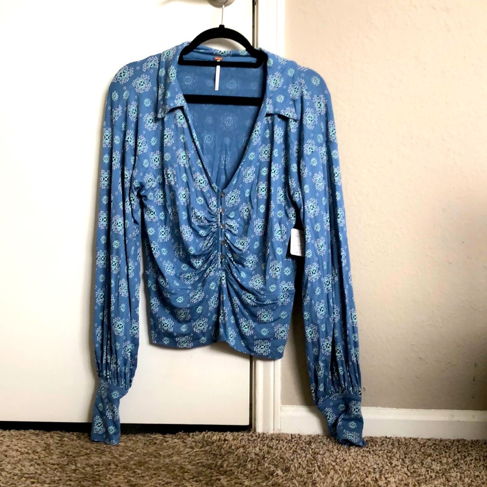 Free people blue blouse